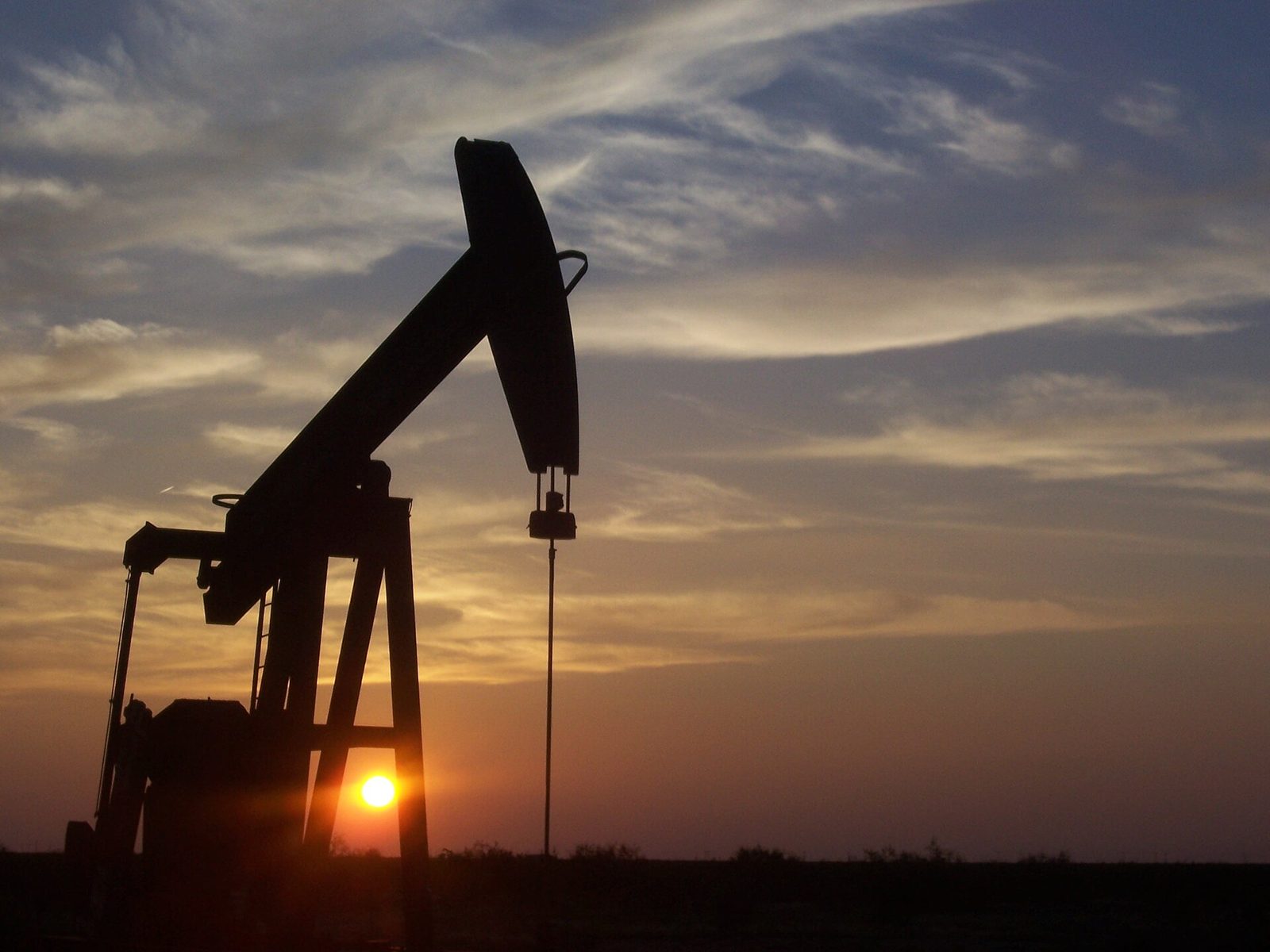 Pumpjack at dusk, Permian Basin, West Texas